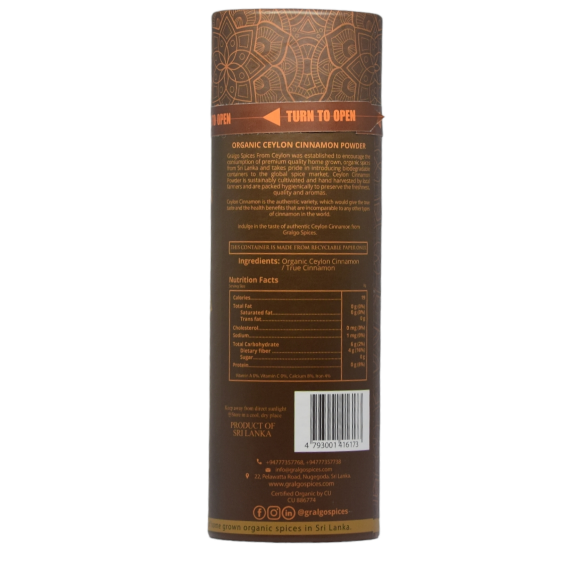 Ceylon Organic Cinnamon Powder